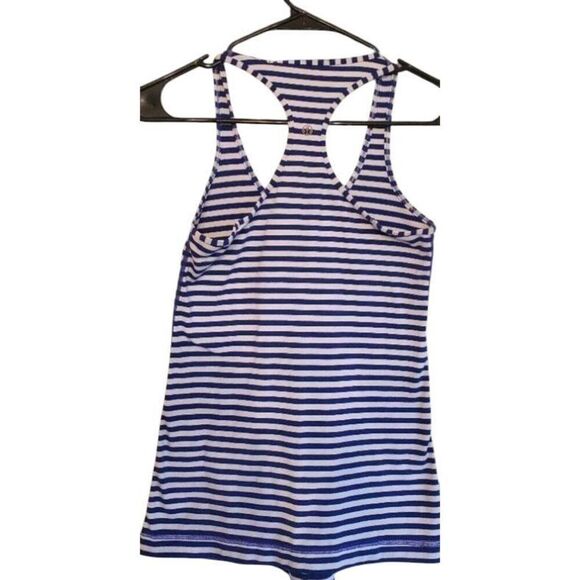 LULULEMON Cool Racerback Tank Blue White Striped - Picture 4 of 4